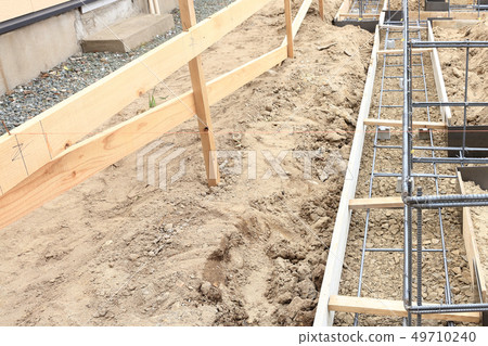 New house Foundation work Cloth foundation Rebar New house Foundation work Cloth foundation Rebar 49710240