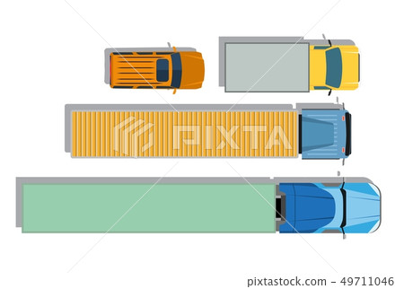 trucks top view flat icons. trucks top view flat icons. 49711046