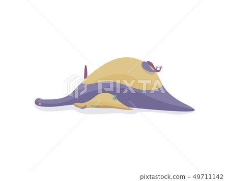 Cartoon Magic Dragon With Child Relax Concept Stock Illustration