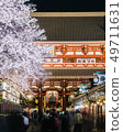Sensoji and cherry blossoms 49711631