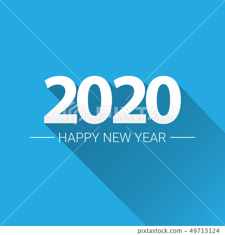 2020 Happy new year creative design background or greeting card. 2020 new year numbers isolated on 2020 Happy new year creative design background or greeting card. 2020 new year numbers isolated on 49713124