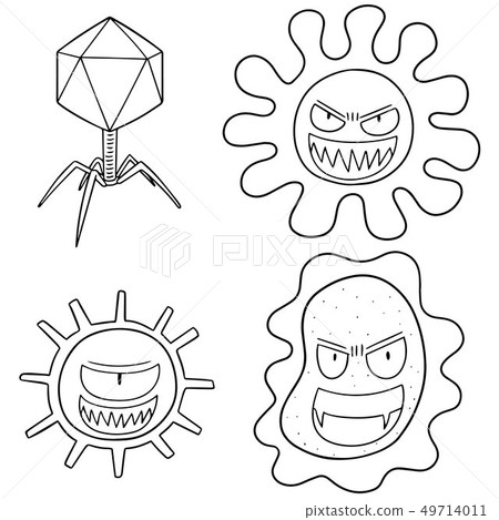 vector set of bacteria and virus - Stock Illustration [49714011] - PIXTA
