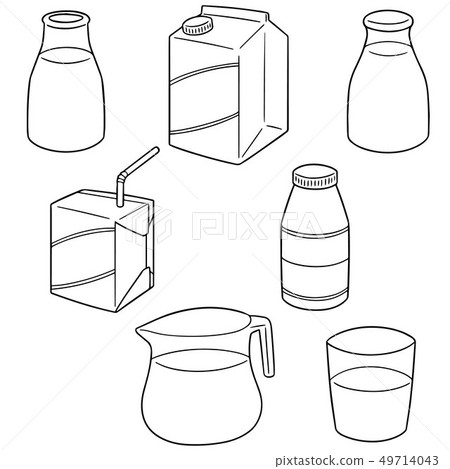 vector set of milk 49714043