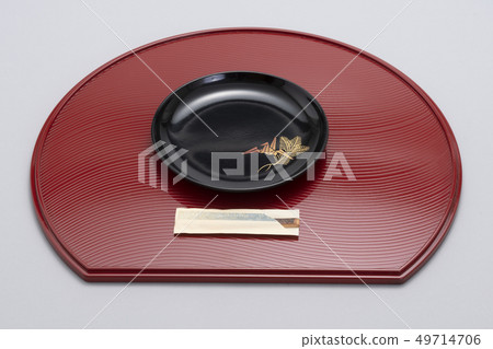 Lacquer ware plate image / Fine plate / Small plate / Lacquer ware / Wajima lacquer / Mizuhiki 49714706