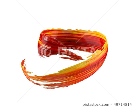 red oil paint stroke. flowing in air with rotational movements. 3d illustration red oil paint stroke. flowing in air with rotational movements. 3d illustration 49714814
