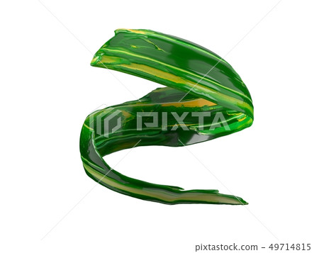 green oil paint stroke. flowing in air with rotational movements. 3d illustration green oil paint stroke. flowing in air with rotational movements. 3d illustration 49714815