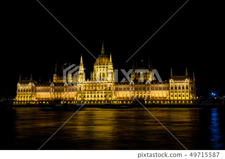 Hungary Parliament building at night time Hungary Parliament building at night time 49715587