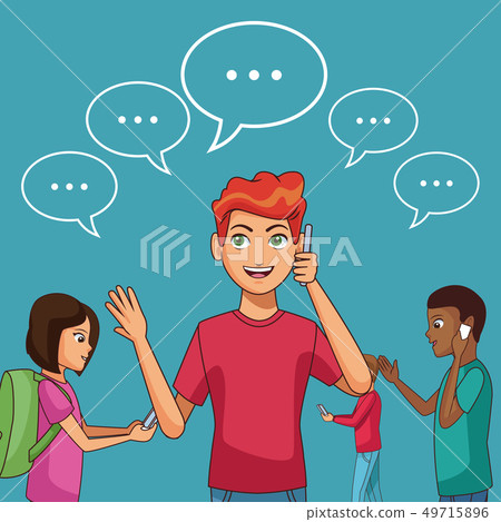 People chatting with smartphone 49715896