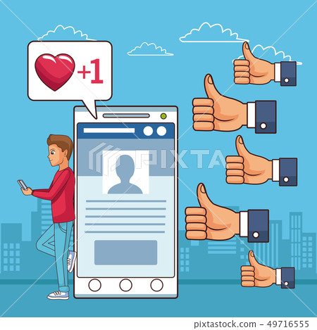 Smartphone and social network Smartphone and social network 49716555