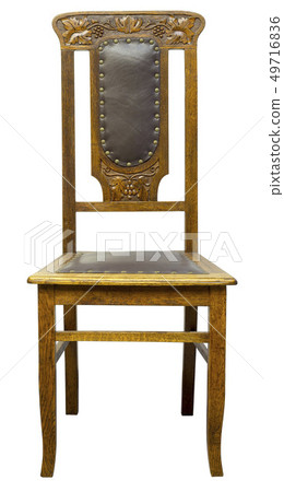 Vintage Oak Chair isolated on white background Vintage Oak Chair isolated on white background 49716836
