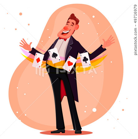 Illusionist shows magical tricks 49716979