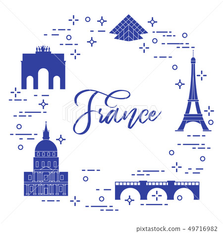 Famous buildings of Paris Symbols and landmarks. Famous buildings of Paris Symbols and landmarks. 49716982