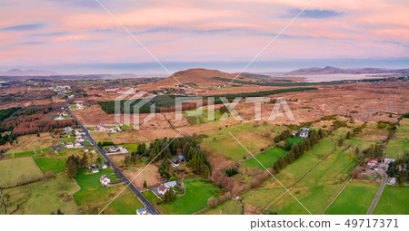 Aerial view of the so called German Road - the road between Doochary and Lettermacaward - in County 49717371