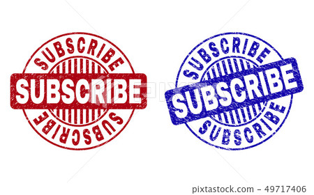 Grunge SUBSCRIBE Textured Round Stamp Seals 49717406