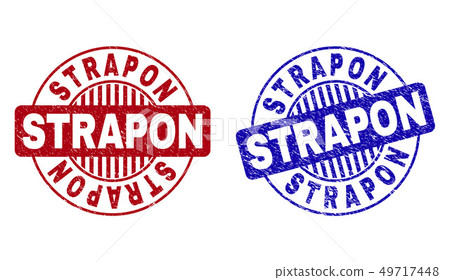 Grunge STRAPON Textured Round Stamp Seals - Stock Illustration ...