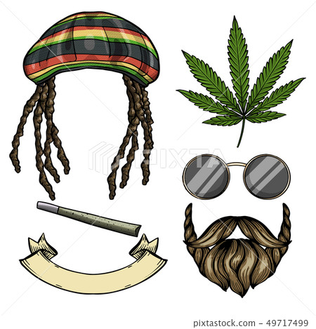 Attributes Of Rastaman Stock Illustration