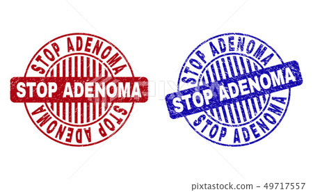 Grunge STOP ADENOMA Textured Round Stamp Seals 49717557