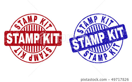 Grunge STAMP KIT Textured Round Stamp Seals - Stock Illustration ...