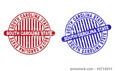 Grunge SOUTH CAROLINA STATE Scratched Round...-插圖素材 [49718033] - PIXTA圖庫