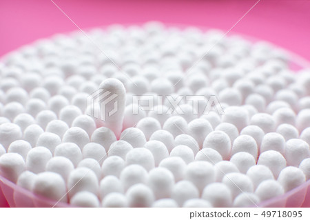 Closeup view from above on round pack of cotton 49718095