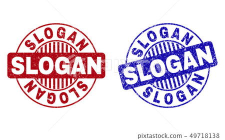 Grunge SLOGAN Scratched Round Watermarks 49718138
