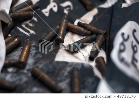 military background with cartridge cases 49718170