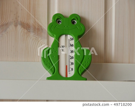 thermometer green frog thermometer green frog 49718200