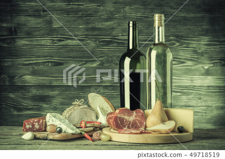 Vintage Wine, Cheese and Meat Vintage Wine, Cheese and Meat 49718519