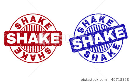 Grunge SHAKE Scratched Round Stamp Seals Grunge SHAKE Scratched Round Stamp Seals 49718538