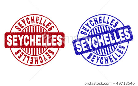 Grunge SEYCHELLES Textured Round Stamps Grunge SEYCHELLES Textured Round Stamps 49718540