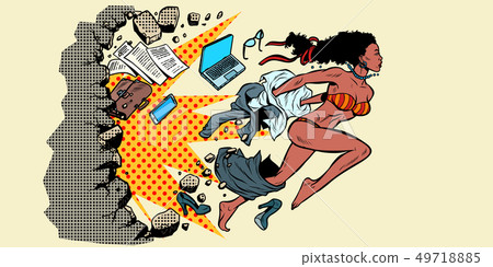 emancipation feminism liberation of african women concept, breaking the wall 49718885