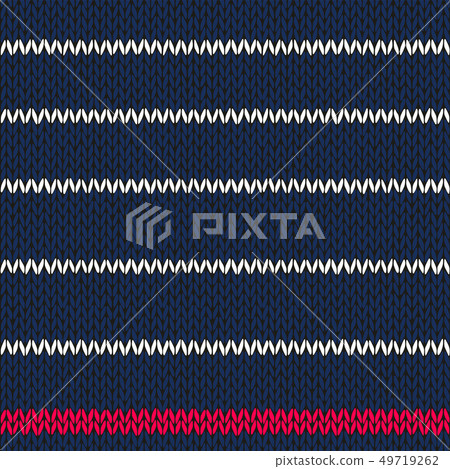 Seamless knitted pattern with red white stripes-插圖素材 [49719262] - PIXTA圖庫
