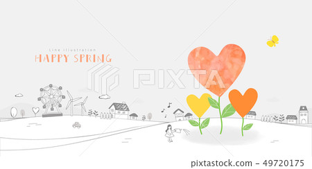 Spring emotion illustration 49720175