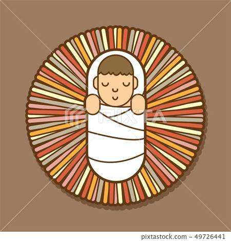 Jesus born in a manger cartoon graphic vector Jesus born in a manger cartoon graphic vector 49726441