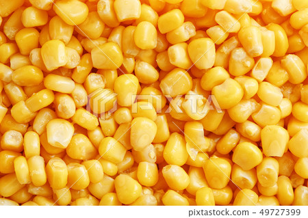 Golden canned corn, as distributed on a plane 49727399
