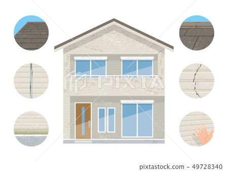 Exterior wall painting series before various symptoms 49728340