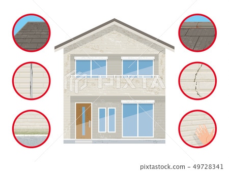 Exterior wall painting series before various symptoms 49728341