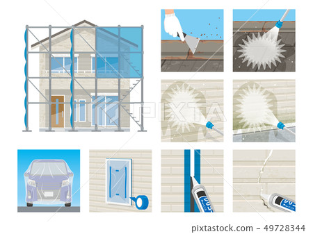 Exterior wall painting series Various symptoms Repair construction Exterior wall painting series Various symptoms Repair construction 49728344