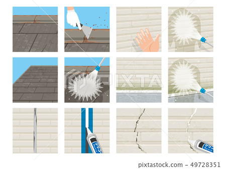 Exterior wall painting series Various symptoms Repair construction 49728351