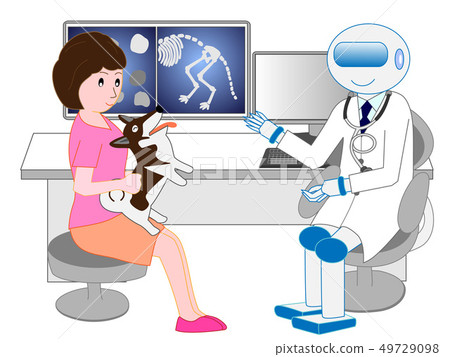 和一個帶有人工智能機器人的獸醫一起尋找寵物。 和一個帶有人工智能機器人的獸醫一起尋找寵物。 49729098