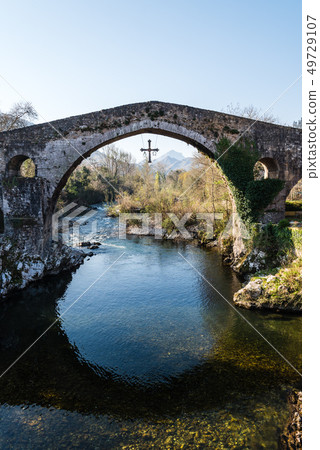 Old Roman stone bridge in Cangas de Onis 49729107