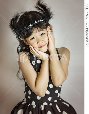 portrait of asian little girl 49729149