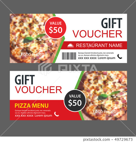 Discount gift voucher fast food template design. 49729673