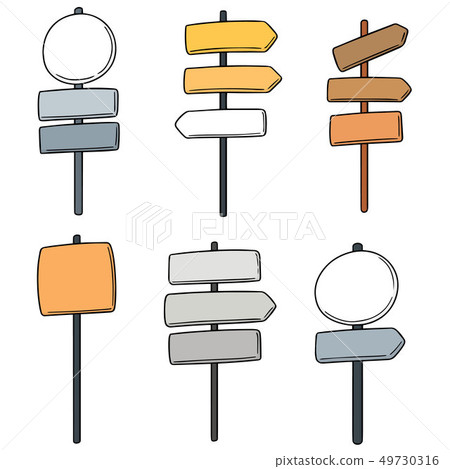 vector set of direction post - Stock Illustration [49730316] - PIXTA