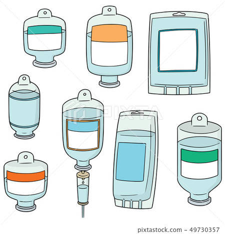 vector set of medical saline solution 49730357