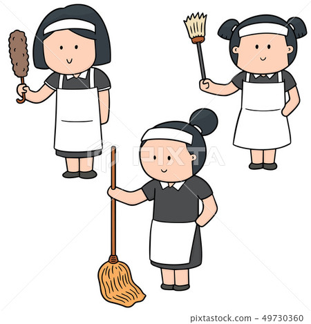 vector set of maid 49730360