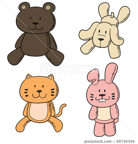 vector set of animal doll 49730384