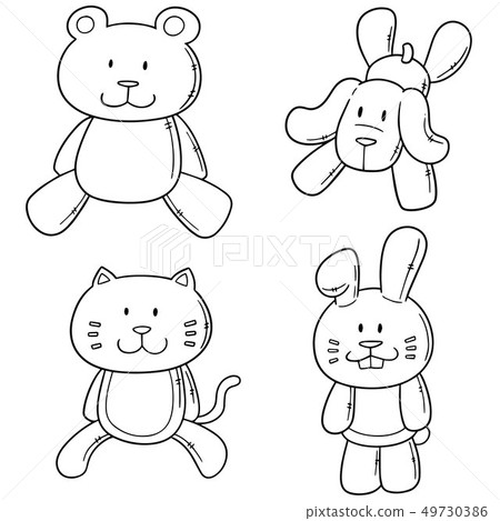 vector set of animal doll 49730386