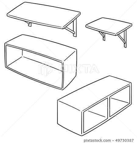 vector set of shelf 49730387