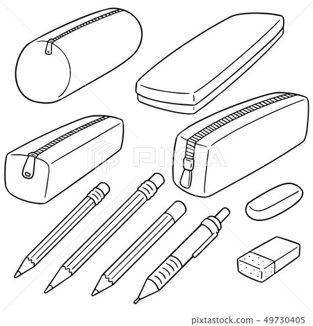 vector set of pencil case vector set of pencil case 49730405